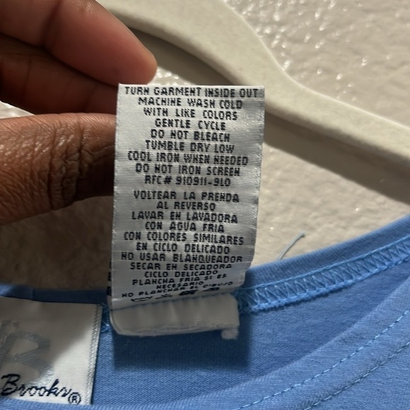 Vintage Y2K Bobbie Brooks Maxi Dress 12/14 Blue Island Graphic Short Sleeve - Picture 6 of 11